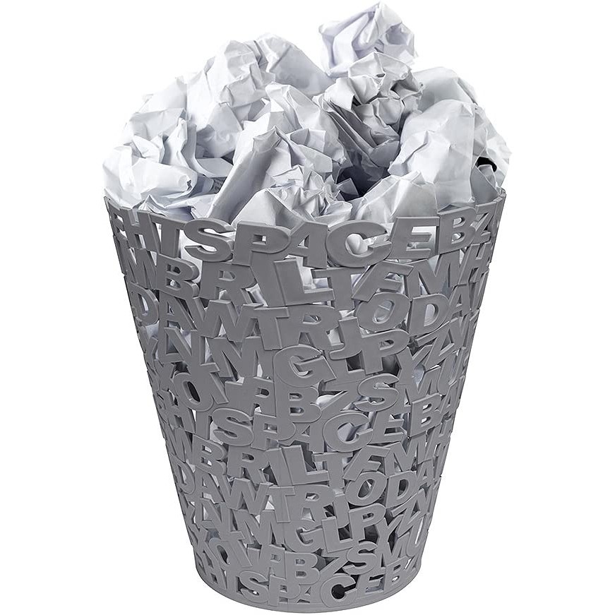 Acquista online Balvi Poubelle en papier Lettre plastique gris Balvi